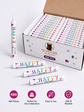 Load image into Gallery viewer, 480 Happy Party Sparkler Candles – Bulk Birthday Cake Sparklers for Celebrations Bulk Candles Supreme Black Fox