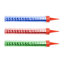 Cargar imagen en el visor de la galería, 3 Multi Color Sparkling Candles (Small) - Birthday Party Wedding Bottle Service - Candle Sparklers Cake Sparkler Candles Supreme Black Fox