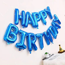 Cargar imagen en el visor de la galería, Blue Happy Birthday Balloons - Aluminum Foil Banner Balloon for Birthdays Party Decorations Supplies (16 Inch) Happy Birthday Balloon Banner Supreme Black Fox