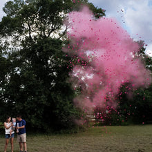 Cargar imagen en el visor de la galería, Gender Reveal Confetti & Powder Cannon Pink (12 Pack) - Both Smoke Powder and Confetti Cannon, Smoke Powder Cannons, Confetti Blasters Pink, She, Her Powder Confetti Poppers Confetti Cannon Supreme Black Fox
