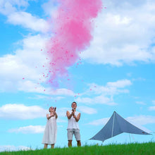 Cargar imagen en el visor de la galería, Gender Reveal Confetti & Powder Cannon Pink (12 Pack) - Both Smoke Powder and Confetti Cannon, Smoke Powder Cannons, Confetti Blasters Pink, She, Her Powder Confetti Poppers Confetti Cannon Supreme Black Fox