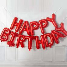 Cargar imagen en el visor de la galería, Red Happy Birthday Balloons - Aluminum Foil Banner Balloon for Birthdays Party Decorations Supplies (16 Inch) Happy Birthday Balloon Banner Supreme Black Fox