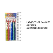 Load image into Gallery viewer, Bulk Candles Bulk Candles Supreme Black Fox Large MultiColor (68 Packs) (6 Candles/Pack) 
