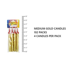 Load image into Gallery viewer, Bulk Candles Bulk Candles Supreme Black Fox Medium Gold (102 Packs) (4 Candles/Pack) 
