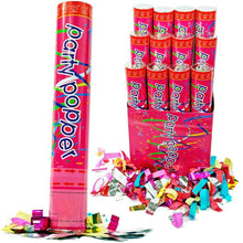 Load image into Gallery viewer, 12&quot; Confetti Cannon (12 Pack) - Large (12 Inch) Confetti Cannons Air Compressed Party Poppers Blaster Indoor and Outdoor Safe Perfect For Any Party New Years Eve or Wedding Celebrations Shoot Streamers Confetti Cannon Supreme Black Fox 
