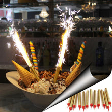 Загрузить изображение в средство просмотра галереи, 12 Gold Sparkling Candles (Medium) - Cake Sparkler - Birthday Wedding Sweet 16 Candle Sparklers Candles Supreme Black Fox 
