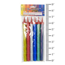 Загрузить изображение в средство просмотра галереи, 12 Multi Color Sparkling Candles (Large) - Birthday Party Wedding Bottle Service - Candle Sparklers Cake Sparkler Candles Supreme Black Fox 

