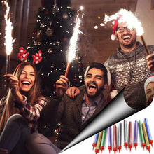 Загрузить изображение в средство просмотра галереи, 12 Multi Color Sparkling Candles (Large) - Birthday Party Wedding Bottle Service - Candle Sparklers Cake Sparkler Candles Supreme Black Fox 
