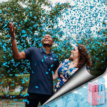 Загрузить изображение в средство просмотра галереи, 12 Pack Gender Reveal Confetti Cannons (Blue Boy) - Genders Reveal Poppers Cannon Birthday Party Popper Cannons (12&quot; Blaster) Gender Reveal Supreme Black Fox 
