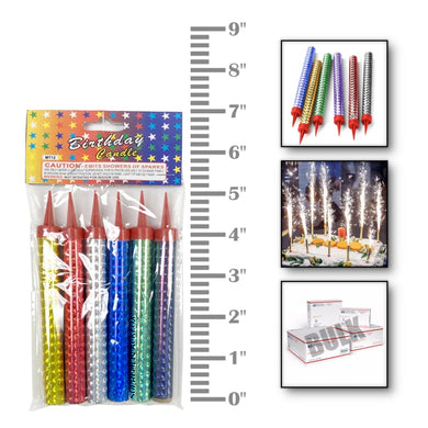 120 Multi Color Sparkling Candles (Small) - Birthday Wedding Sweet 16 Candle Sparklers Bulk Candles Supreme Black Fox 