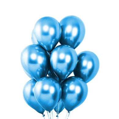 25 Blue Chrome Balloons Balloons Supreme Black Fox 