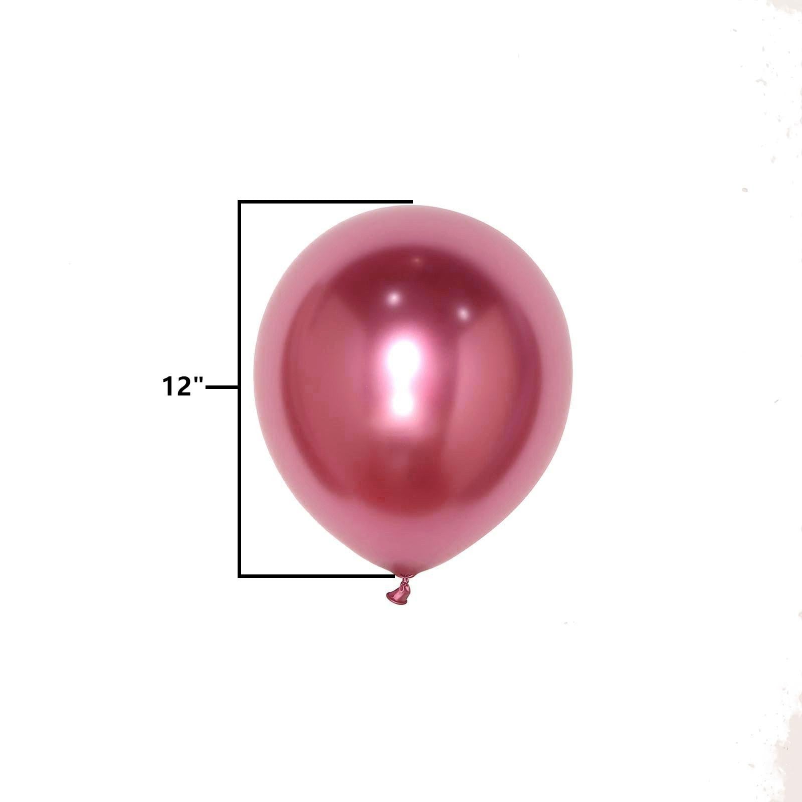 Chrome Hot Pink Balloons 12 Inch | Double-Layered Metallic Latex Balloons, Shiny & Thick For Helium, Girls Birthday & Party Decor - View #2