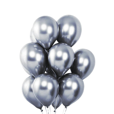 25 Silver Chrome Balloons Balloons Supreme Black Fox 