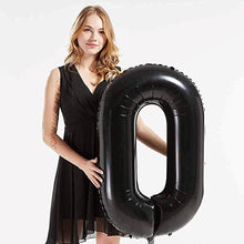 Загрузить изображение в средство просмотра галереи, 40in Black Number Balloons - Large Numbers Foil 40&quot; Digit Giant Jumbo Balloon Birthday Anniversary Balloons Supreme Black Fox #0 (Number 0) 
