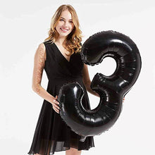 Загрузить изображение в средство просмотра галереи, 40in Black Number Balloons - Large Numbers Foil 40&quot; Digit Giant Jumbo Balloon Birthday Anniversary Balloons Supreme Black Fox #3 (Number 3) 
