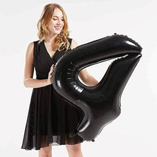 Загрузить изображение в средство просмотра галереи, 40in Black Number Balloons - Large Numbers Foil 40&quot; Digit Giant Jumbo Balloon Birthday Anniversary Balloons Supreme Black Fox #4 (Number 4) 
