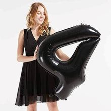 Load image into Gallery viewer, 40in Black Number Balloons - Large Numbers Foil 40&quot; Digit Giant Jumbo Balloon Birthday Anniversary Balloons Supreme Black Fox #4 (Number 4) 
