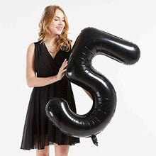 Загрузить изображение в средство просмотра галереи, 40in Black Number Balloons - Large Numbers Foil 40&quot; Digit Giant Jumbo Balloon Birthday Anniversary Balloons Supreme Black Fox #5 (Number 5) 
