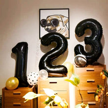 Загрузить изображение в средство просмотра галереи, 40in Black Number Balloons - Large Numbers Foil 40&quot; Digit Giant Jumbo Balloon Birthday Anniversary Balloons Supreme Black Fox 

