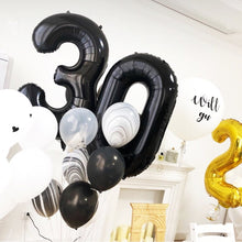 Load image into Gallery viewer, 40in Black Number Balloons - Large Numbers Foil 40&quot; Digit Giant Jumbo Balloon Birthday Anniversary Balloons Supreme Black Fox 
