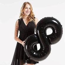 Загрузить изображение в средство просмотра галереи, 40in Black Number Balloons - Large Numbers Foil 40&quot; Digit Giant Jumbo Balloon Birthday Anniversary Balloons Supreme Black Fox #8 (Number 8) 
