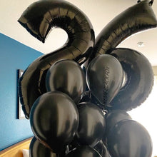 Загрузить изображение в средство просмотра галереи, 40in Black Number Balloons - Large Numbers Foil 40&quot; Digit Giant Jumbo Balloon Birthday Anniversary Balloons Supreme Black Fox 
