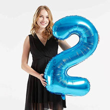 Загрузить изображение в средство просмотра галереи, 40in Blue Number Balloons - Large Numbers Foil 40&quot; Digit Giant Jumbo Balloon Birthday Anniversary Balloons Supreme Black Fox #2 (Number 2) 
