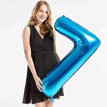 Загрузить изображение в средство просмотра галереи, 40in Blue Number Balloons - Large Numbers Foil 40&quot; Digit Giant Jumbo Balloon Birthday Anniversary Balloons Supreme Black Fox #7 (Number 7) 

