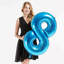 Загрузить изображение в средство просмотра галереи, 40in Blue Number Balloons - Large Numbers Foil 40&quot; Digit Giant Jumbo Balloon Birthday Anniversary Balloons Supreme Black Fox #8 (Number 8) 

