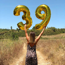 Загрузить изображение в средство просмотра галереи, 40in Gold Number Balloons - Large Numbers Foil 40&quot; Digit Giant Jumbo Balloon Birthday Anniversary Balloons Supreme Black Fox 
