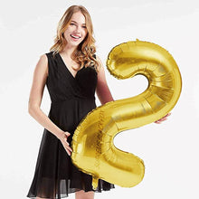 Загрузить изображение в средство просмотра галереи, 40in Gold Number Balloons - Large Numbers Foil 40&quot; Digit Giant Jumbo Balloon Birthday Anniversary Balloons Supreme Black Fox #2 (Number 2) 
