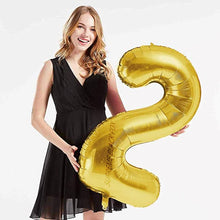 Load image into Gallery viewer, 40in Gold Number Balloons - Large Numbers Foil 40&quot; Digit Giant Jumbo Balloon Birthday Anniversary Balloons Supreme Black Fox #2 (Number 2) 
