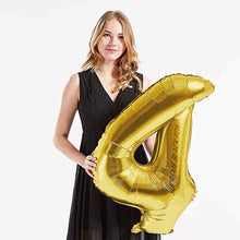 Load image into Gallery viewer, 40in Gold Number Balloons - Large Numbers Foil 40&quot; Digit Giant Jumbo Balloon Birthday Anniversary Balloons Supreme Black Fox #4 (Number 4) 
