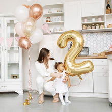 Загрузить изображение в средство просмотра галереи, 40in Gold Number Balloons - Large Numbers Foil 40&quot; Digit Giant Jumbo Balloon Birthday Anniversary Balloons Supreme Black Fox 
