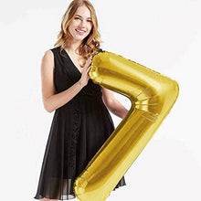 Load image into Gallery viewer, 40in Gold Number Balloons - Large Numbers Foil 40&quot; Digit Giant Jumbo Balloon Birthday Anniversary Balloons Supreme Black Fox #7 (Number 7) 
