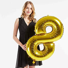 Загрузить изображение в средство просмотра галереи, 40in Gold Number Balloons - Large Numbers Foil 40&quot; Digit Giant Jumbo Balloon Birthday Anniversary Balloons Supreme Black Fox #8 (Number 8) 
