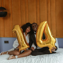 Загрузить изображение в средство просмотра галереи, 40in Gold Number Balloons - Large Numbers Foil 40&quot; Digit Giant Jumbo Balloon Birthday Anniversary Balloons Supreme Black Fox 
