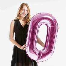 Загрузить изображение в средство просмотра галереи, 40in Pink Number Balloons - Large Numbers Foil 40&quot; Digit Giant Jumbo Balloon Birthday Anniversary Balloons Supreme Black Fox #0 (Number 0) 
