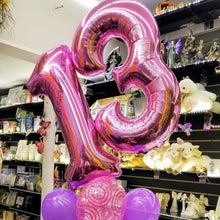 Загрузить изображение в средство просмотра галереи, 40in Pink Number Balloons - Large Numbers Foil 40&quot; Digit Giant Jumbo Balloon Birthday Anniversary Balloons Supreme Black Fox 
