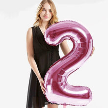 Load image into Gallery viewer, 40in Pink Number Balloons - Large Numbers Foil 40&quot; Digit Giant Jumbo Balloon Birthday Anniversary Balloons Supreme Black Fox #2 (Number 2) 
