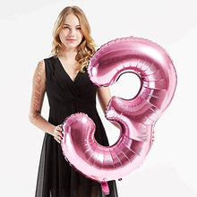 Загрузить изображение в средство просмотра галереи, 40in Pink Number Balloons - Large Numbers Foil 40&quot; Digit Giant Jumbo Balloon Birthday Anniversary Balloons Supreme Black Fox #3 (Number 3) 
