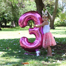 Загрузить изображение в средство просмотра галереи, 40in Pink Number Balloons - Large Numbers Foil 40&quot; Digit Giant Jumbo Balloon Birthday Anniversary Balloons Supreme Black Fox 

