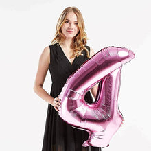Load image into Gallery viewer, 40in Pink Number Balloons - Large Numbers Foil 40&quot; Digit Giant Jumbo Balloon Birthday Anniversary Balloons Supreme Black Fox #4 (Number 4) 
