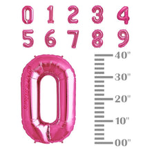 Load image into Gallery viewer, 40in Pink Number Balloons - Large Numbers Foil 40&quot; Digit Giant Jumbo Balloon Birthday Anniversary Balloons Supreme Black Fox 
