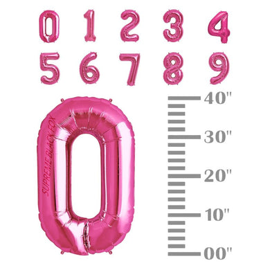 40in Pink Number Balloons - Large Numbers Foil 40