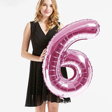 Загрузить изображение в средство просмотра галереи, 40in Pink Number Balloons - Large Numbers Foil 40&quot; Digit Giant Jumbo Balloon Birthday Anniversary Balloons Supreme Black Fox #6 (Number 6) 
