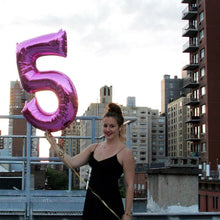 Загрузить изображение в средство просмотра галереи, 40in Pink Number Balloons - Large Numbers Foil 40&quot; Digit Giant Jumbo Balloon Birthday Anniversary Balloons Supreme Black Fox 
