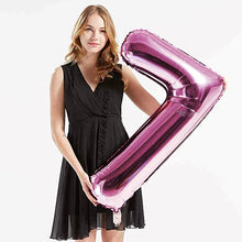 Load image into Gallery viewer, 40in Pink Number Balloons - Large Numbers Foil 40&quot; Digit Giant Jumbo Balloon Birthday Anniversary Balloons Supreme Black Fox #7 (Number 7) 
