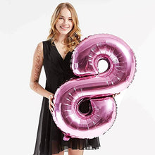 Загрузить изображение в средство просмотра галереи, 40in Pink Number Balloons - Large Numbers Foil 40&quot; Digit Giant Jumbo Balloon Birthday Anniversary Balloons Supreme Black Fox #8 (Number 8) 

