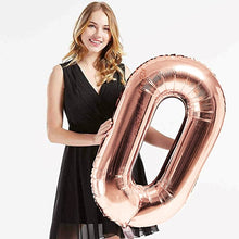 Загрузить изображение в средство просмотра галереи, 40in Rose Gold Number Balloons - Large Numbers Foil 40&quot; Digit Giant Jumbo Balloon Birthday Anniversary Balloons Supreme Black Fox #0 (Number 0) 
